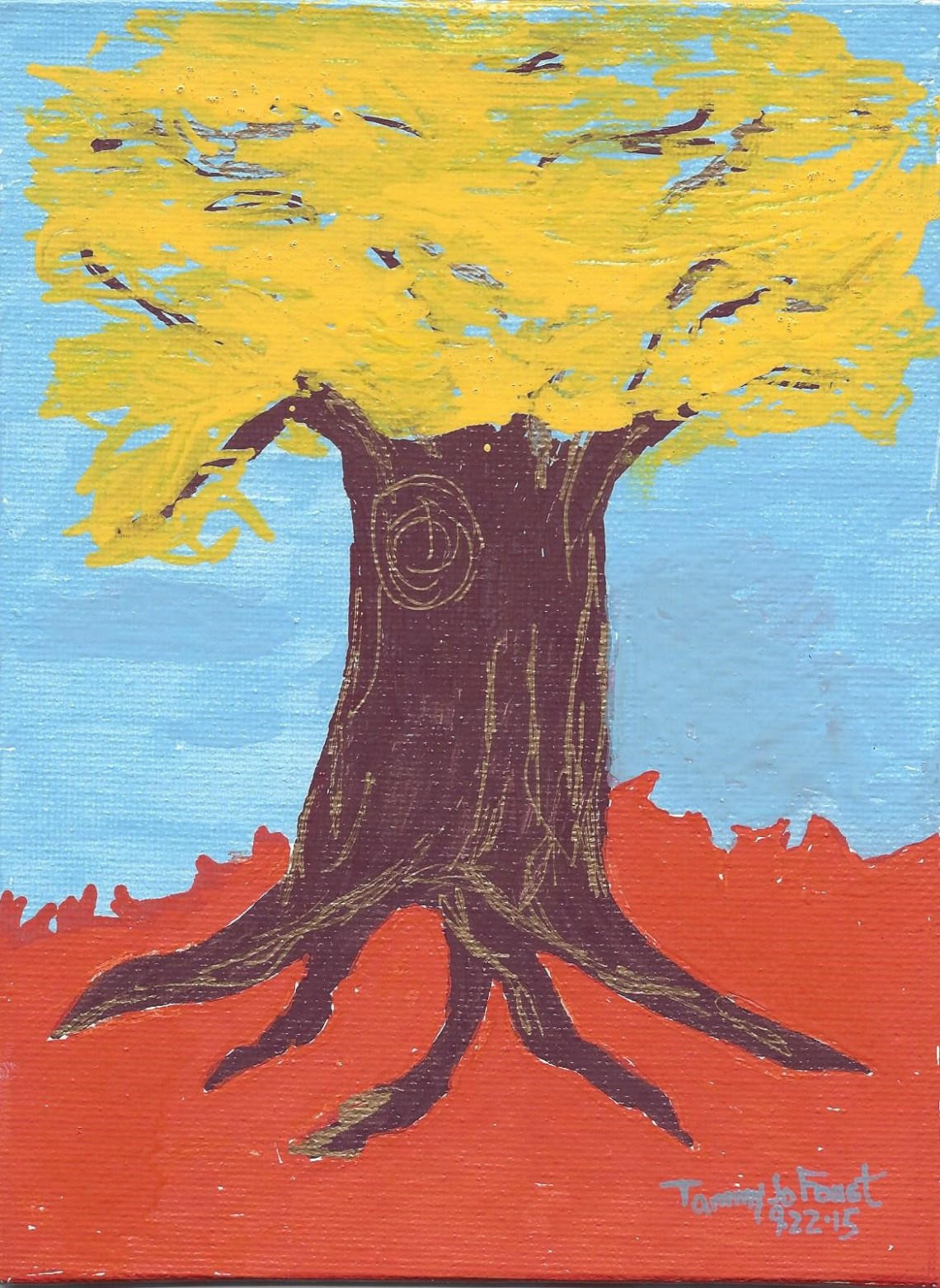 brown-tree-with-yellow-leaves