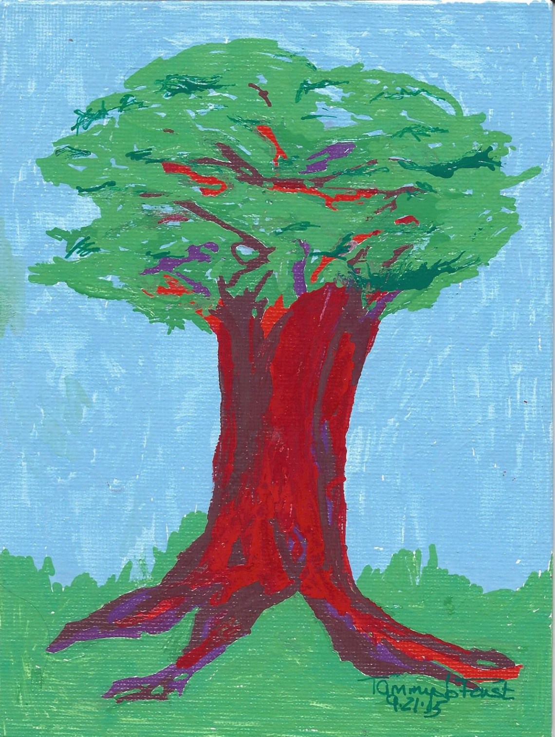 red-tree-with-blue-sky